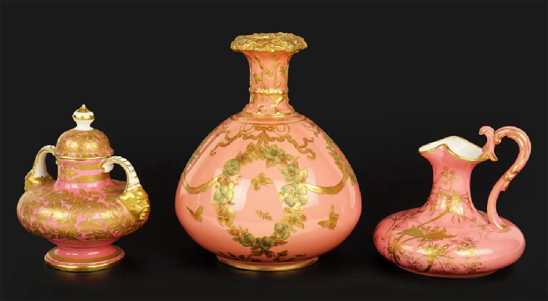 Three Royal Crown Derby Gilt Porcelain Table Articles. (1 of 1)