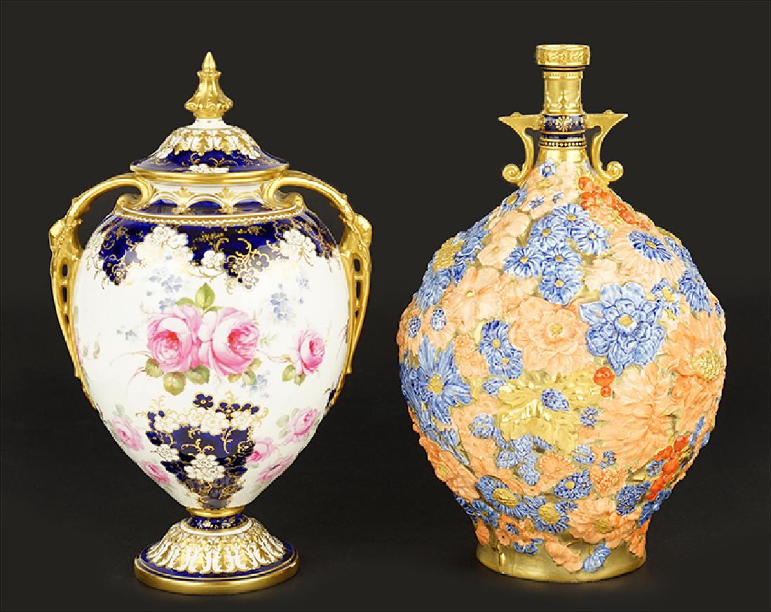 A Royal Crown Derby Repousse Ware Gilt Porcelain Vase. (1 of 1)