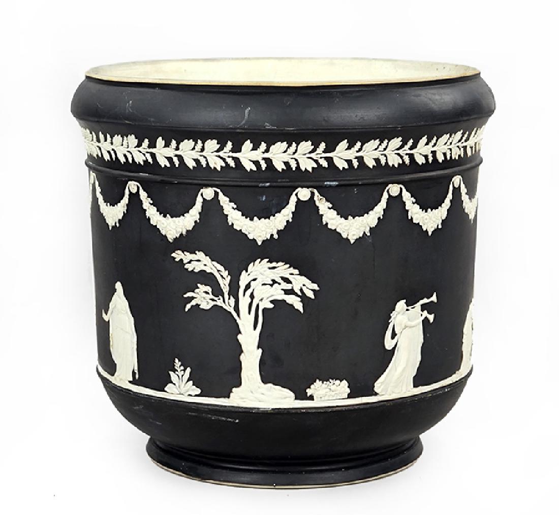A Wedgwood Jasperware Jardiniere.: A Wedgwood Jasperware Jardiniere. 10" x 11"