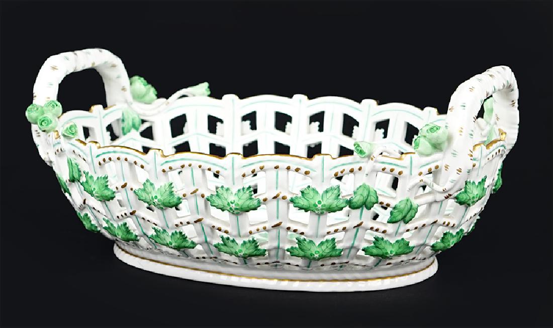 A Herend Reticulated Porcelain Basket. (1 of 2)