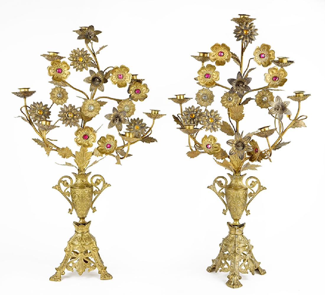 A Pair of Victorian Gilt Metal Candelabras. (1 of 1)