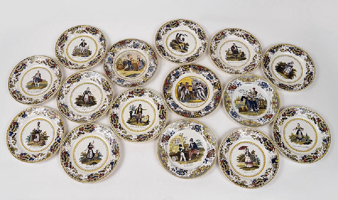 A Set of Eleven Creil Creamware Plates C. 1800. (1 of 2)