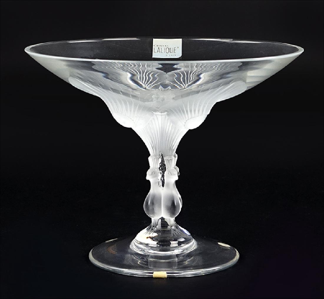 A Lalique Frosted Glass 'Virginia' Compote. (1 of 1)