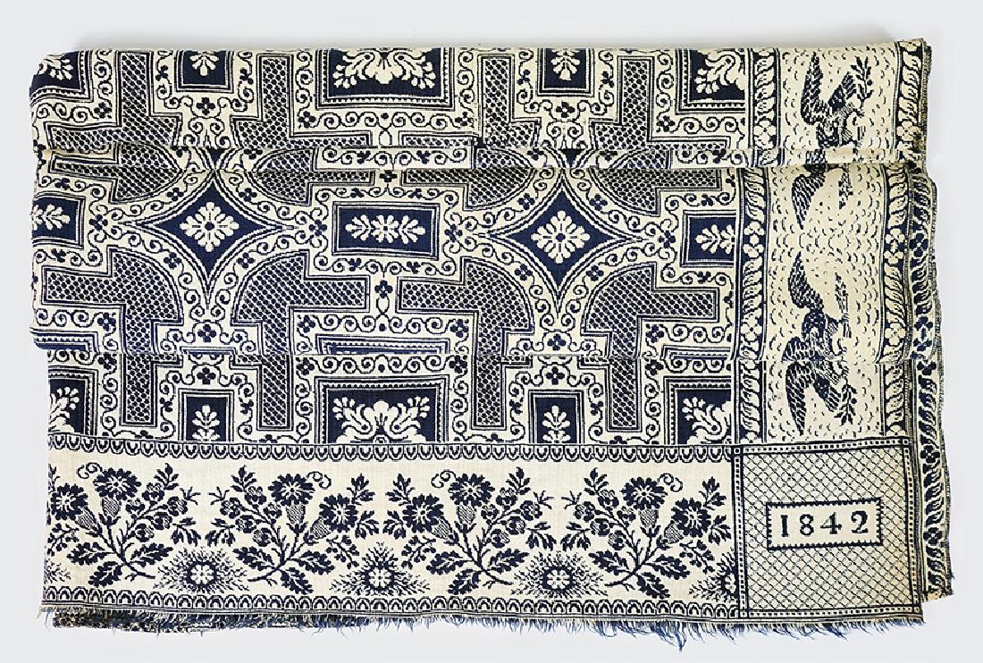 An American 19th Century Coverlet. (1 of 7)