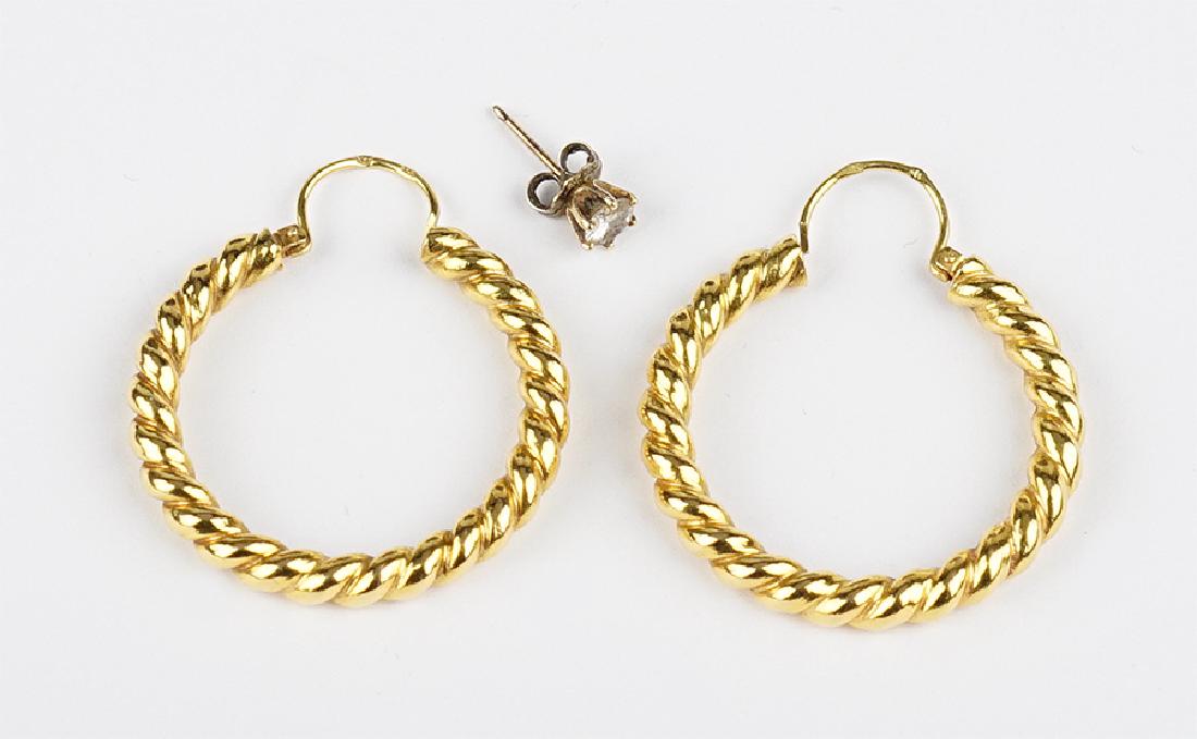 A Pair of 18 Karat Yellow Gold Hoop Earrings. (1 of 1)