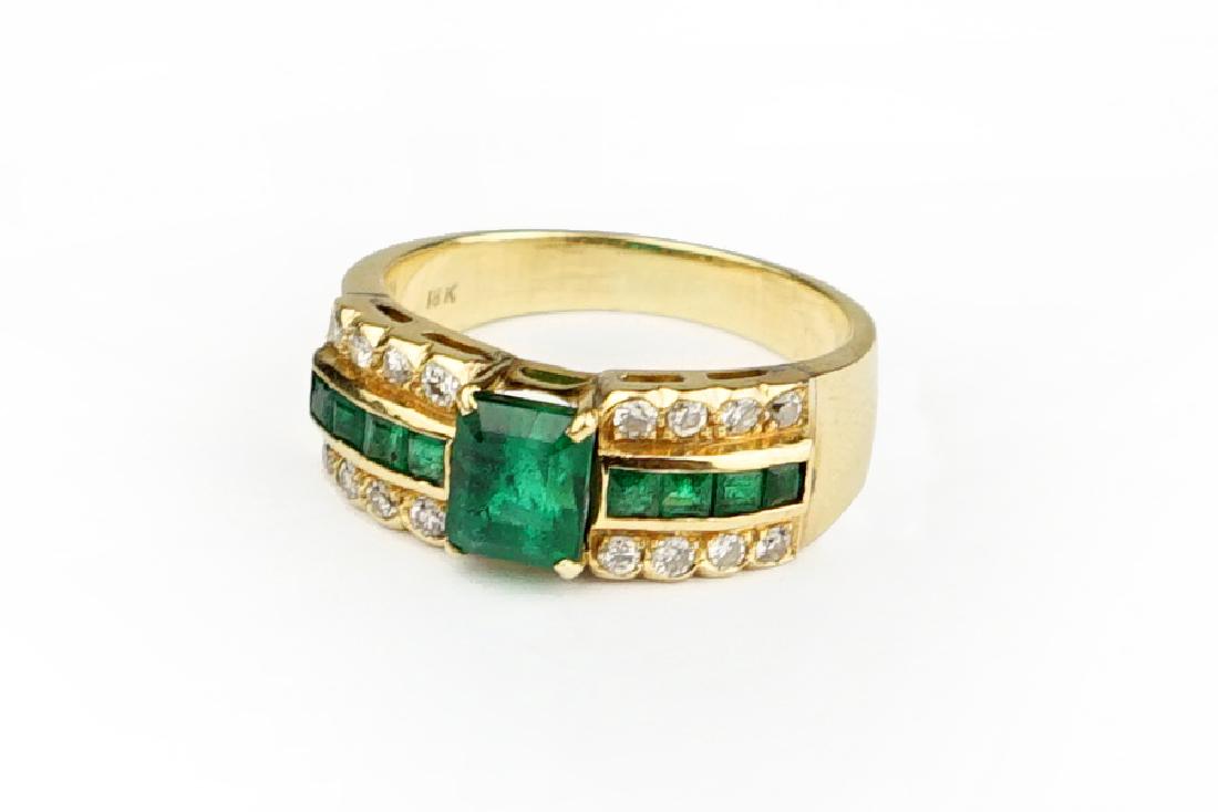 An Emerald and Diamond Ring. (1 of 1)