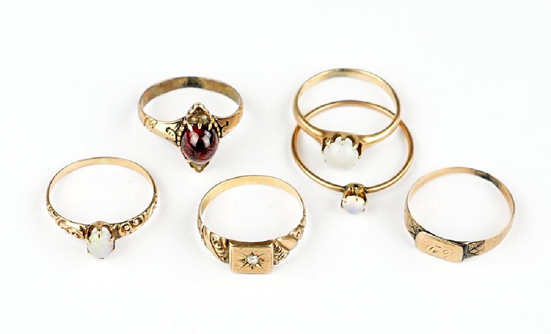 Six Victorian Gold Rings. (1 of 1)