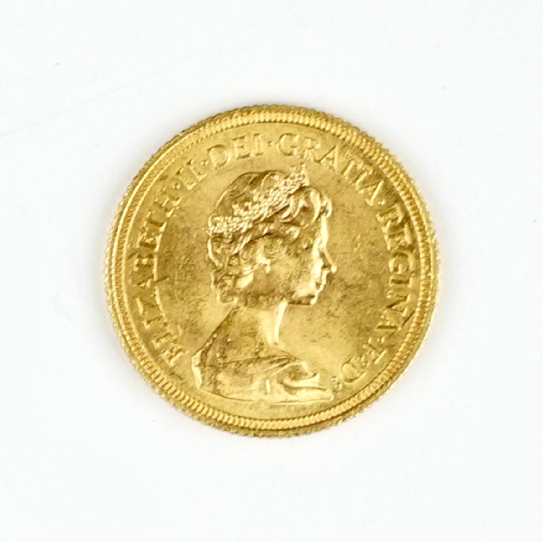 A 1974 British Gold Sovereign. (1 of 2)