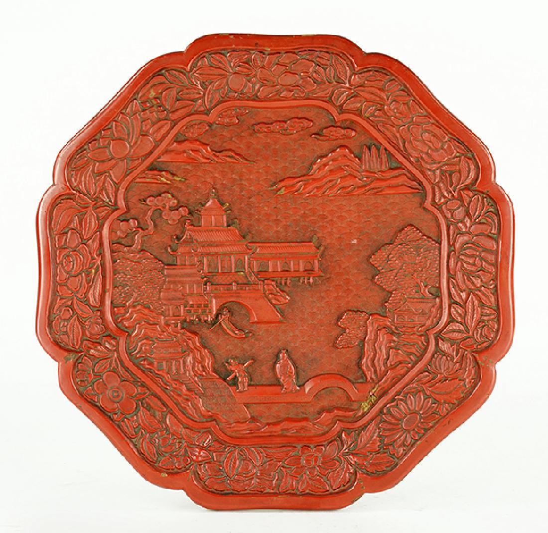 A Chinese Cinnabar Charger. (1 of 1)