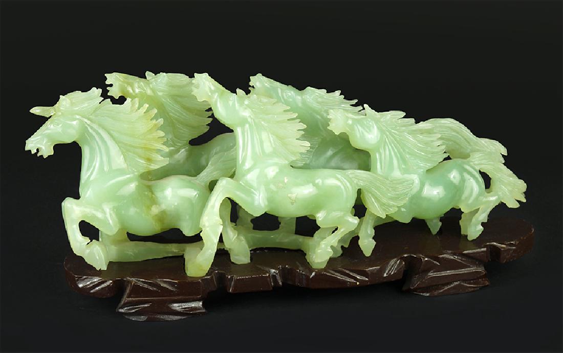 A Chinese Carved Jade Figural Group. (1 of 6)