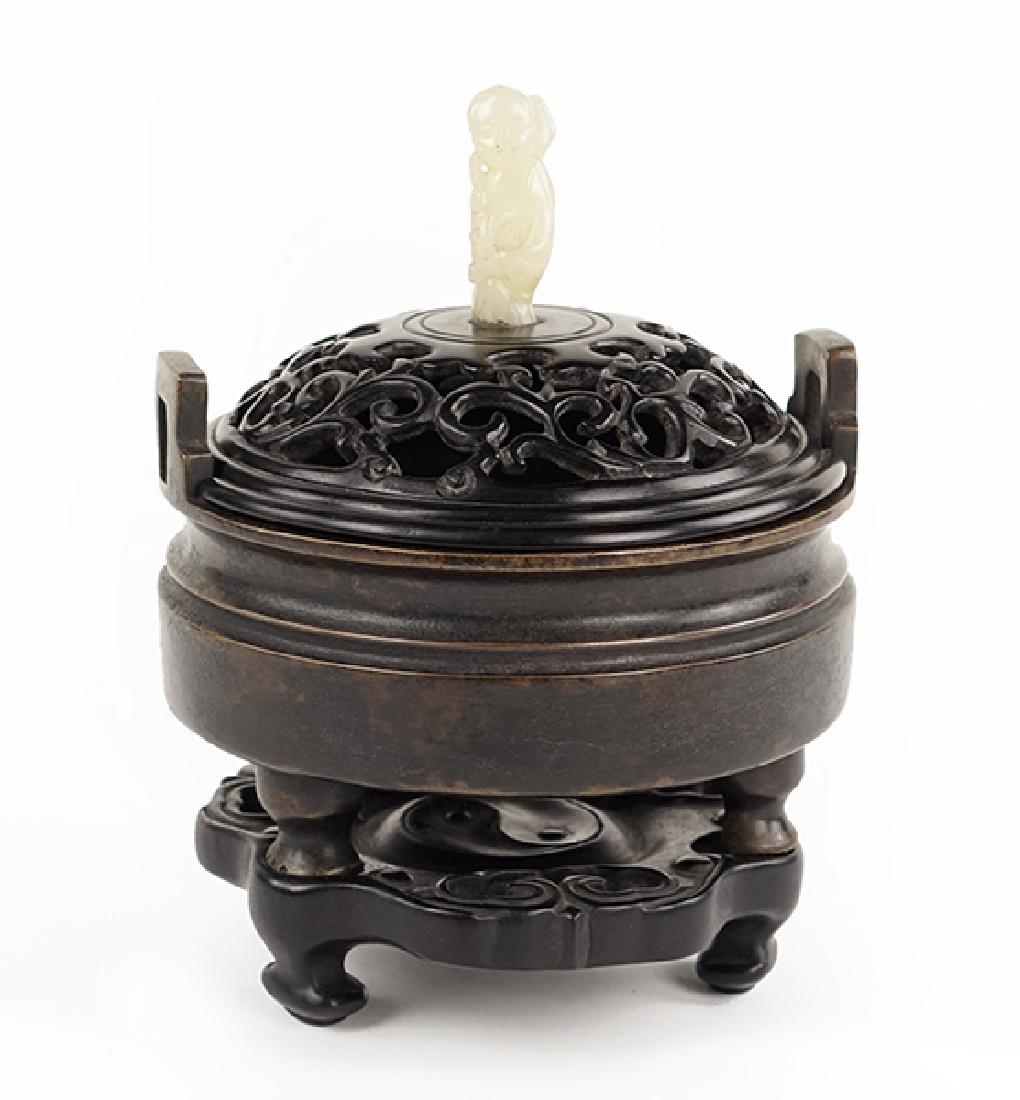 A Patinated Bronze Censer. (1 of 8)