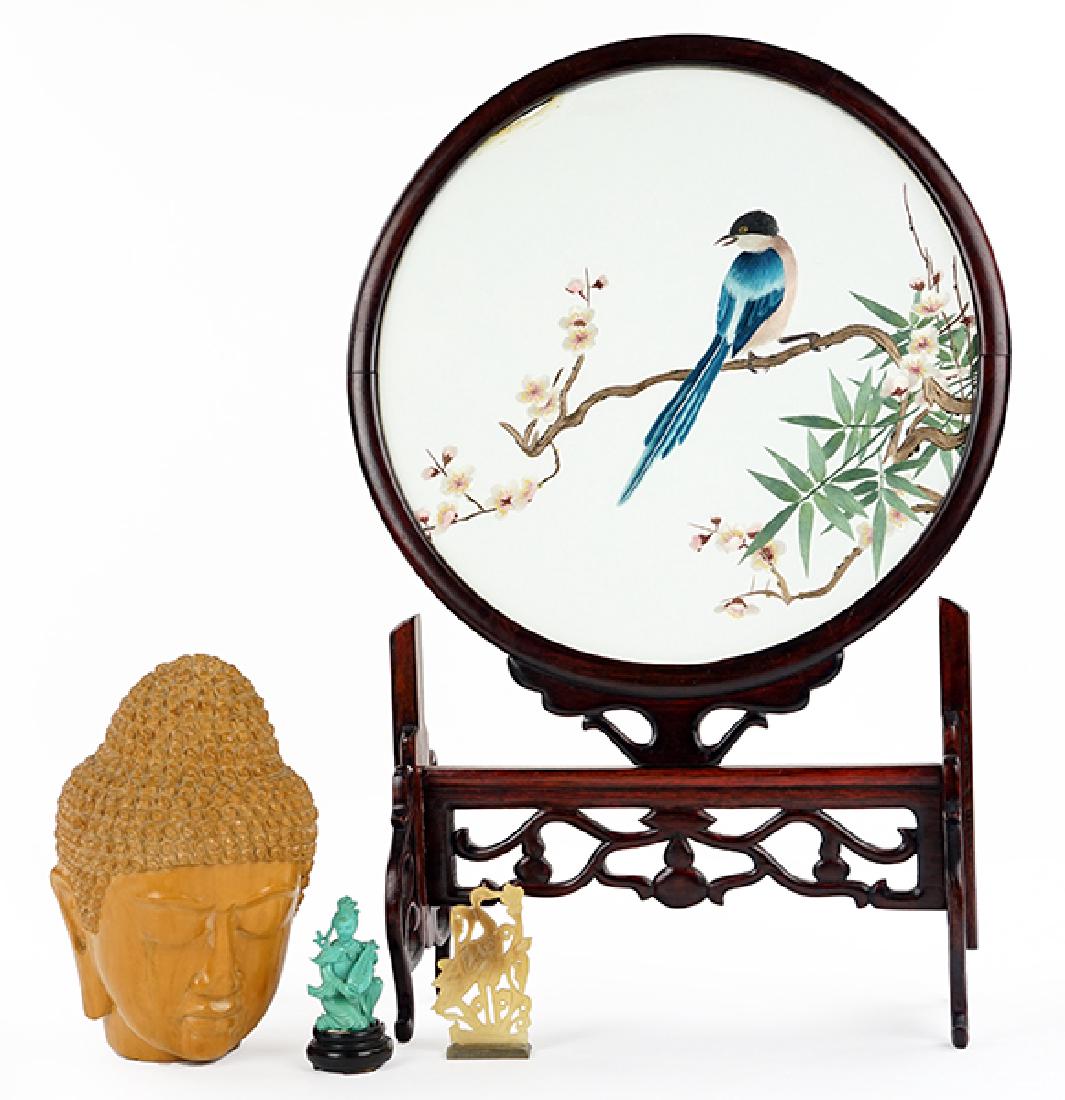 A Chinese Carved Turquoise Figure. (1 of 1)