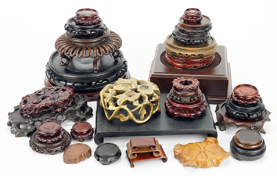 A Collection of Asian Wood Stands. (1 of 1)
