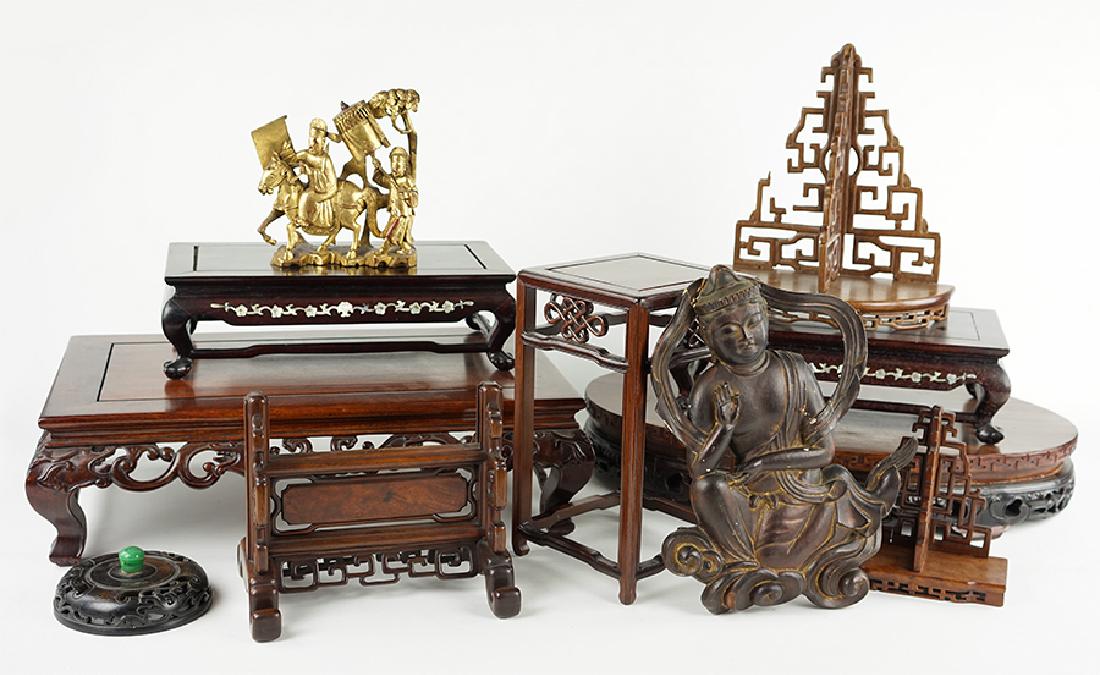 A Collection of Asian Wood Stands and Wall Brackets. (1 of 1)