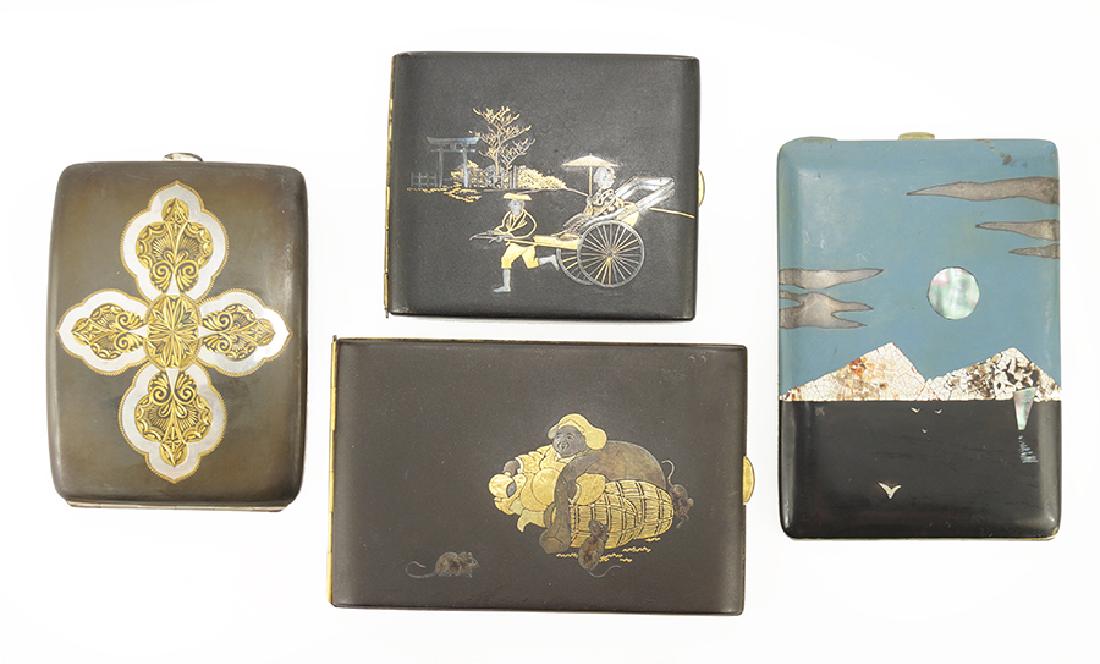 Two Japanese Mixed Metal Inlaid Cigarette Cases. (1 of 1)