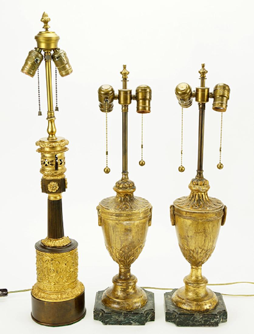A Pair of Giltwood Table Lamps. (1 of 1)