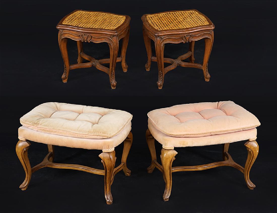 A Pair of Velvet Upholstered Stools. (1 of 1)