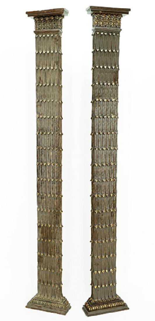 A Pair of Painted Composite Wall Mount Columns. (1 of 1)