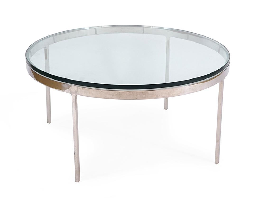 A Chrome and Glass Cocktail Table. (1 of 1)