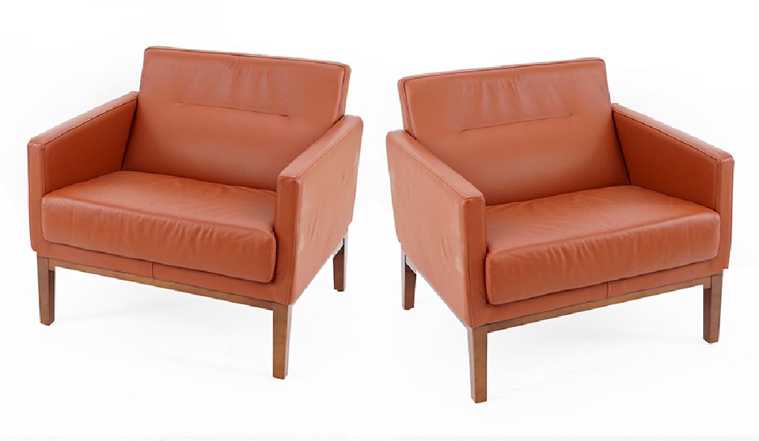 A Pair of Brayton International Leather Chairs. (1 of 1)
