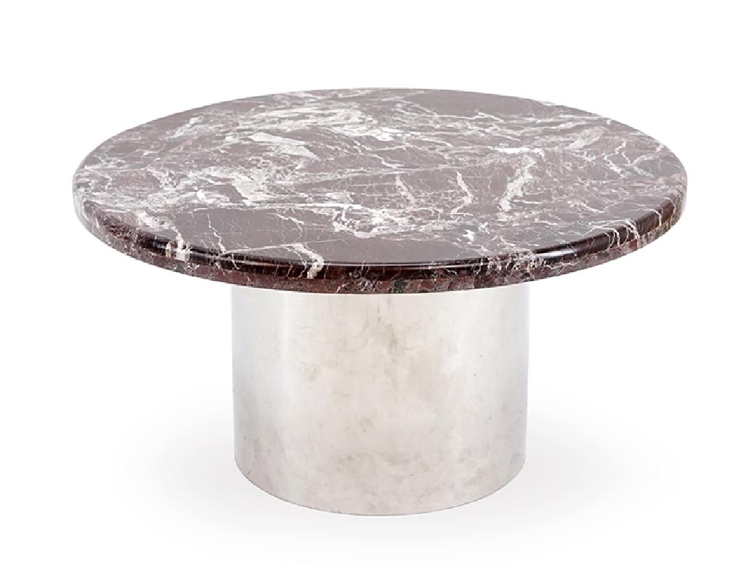 A Chrome And Marble Table. (1 of 1)