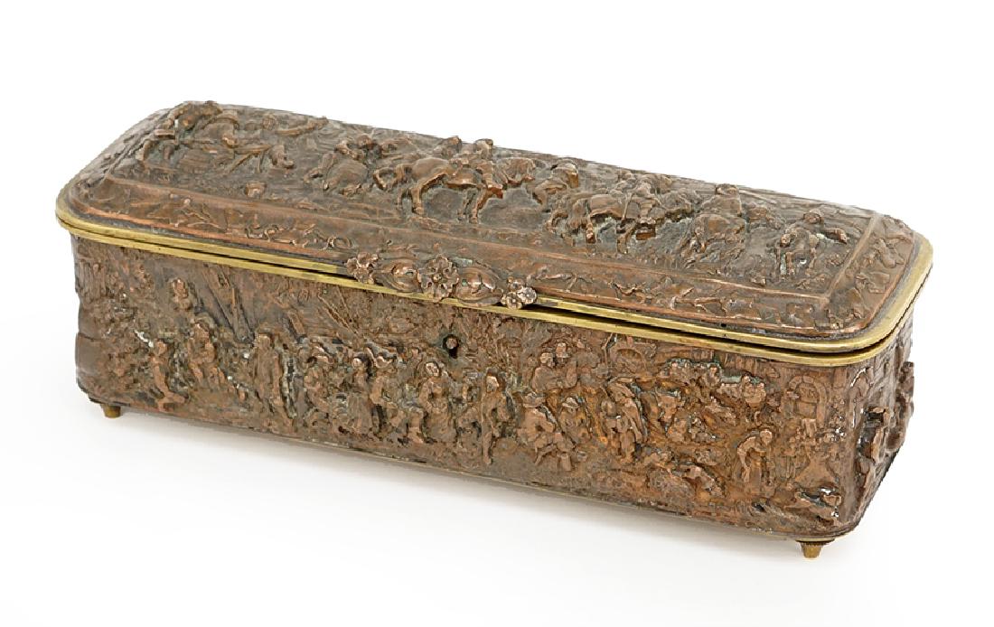 A Continental Patinated Metal Box. (1 of 1)