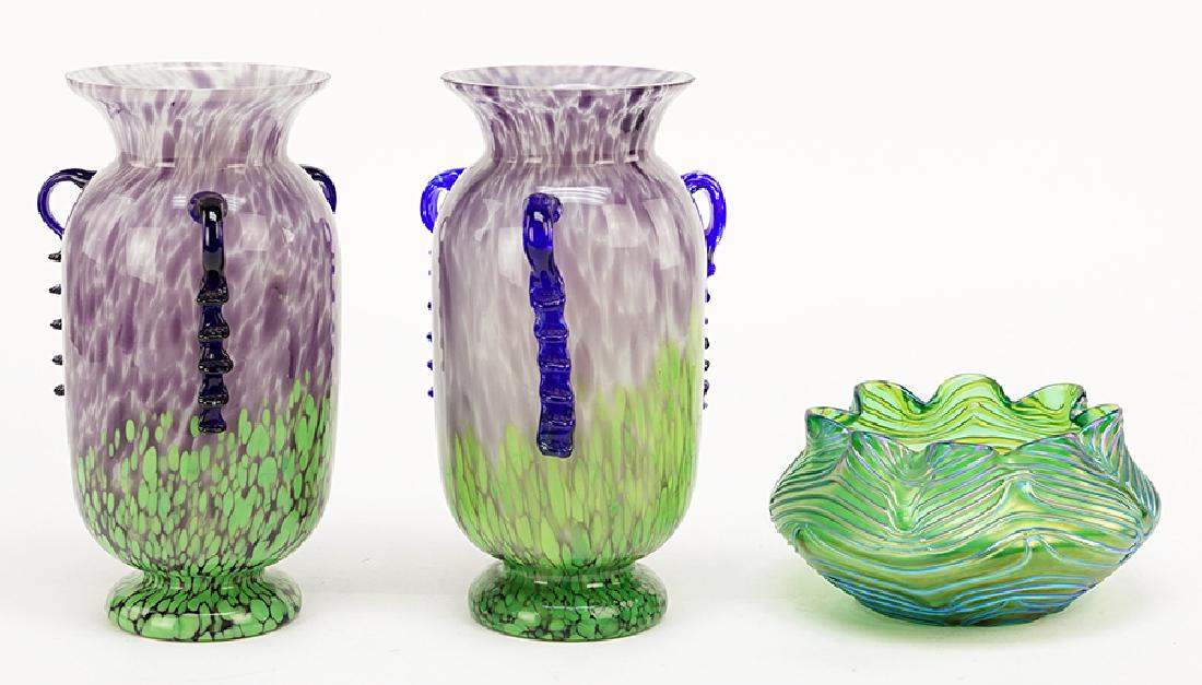 A Pair Of Czech Glass Vases. (1 of 1)