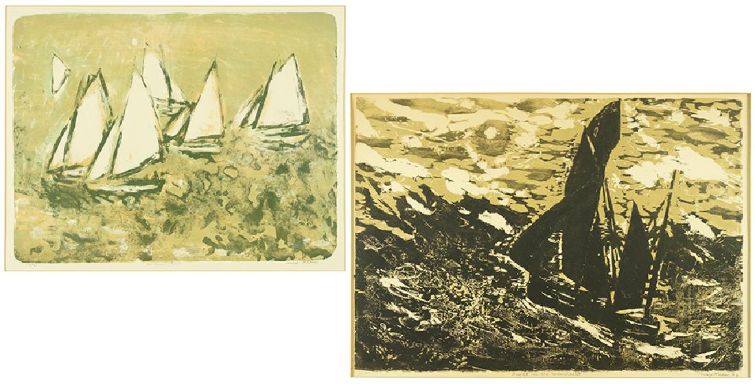 Max Kahn (American, 1903-2005) Two Color Lithographs. (1 of 1)