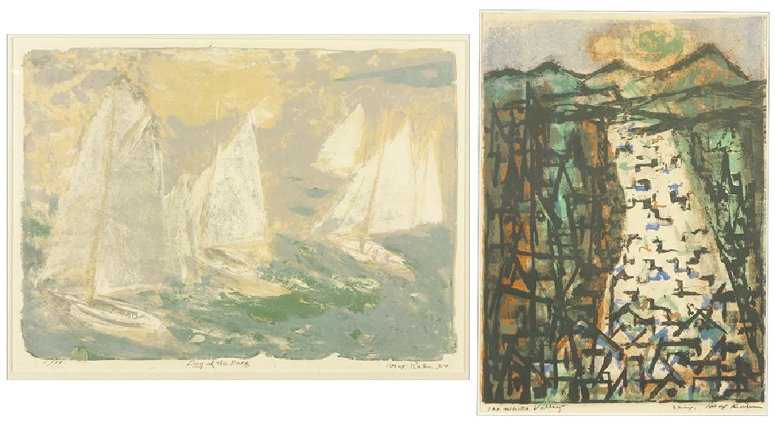 Max Kahn (American, 1903-2005) Two Color Lithographs. (1 of 1)