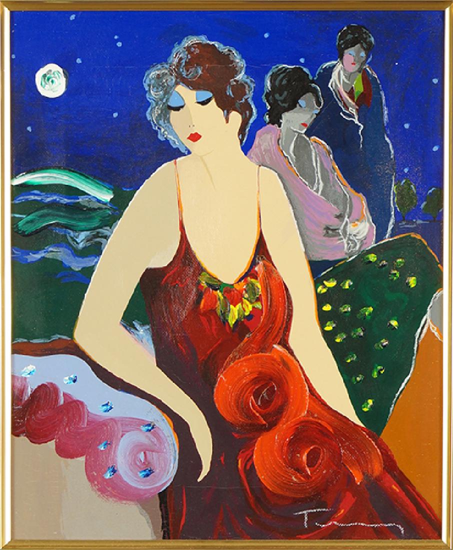 Itzchak Tarkay (Israeli, 1935-2012) Lady in Red. (1 of 2)