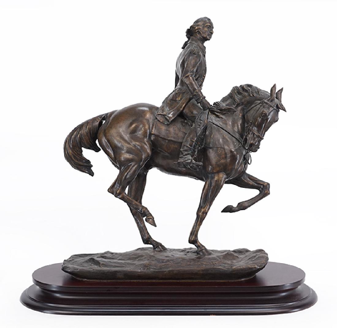Bernard Winskill (British, ?-1980) A Royal Worcester: Bernard Winskill (British, ?-1980) A Royal Worcester Bronze Sculpture of Washington. Numbered 4/16 and dated 1976 on the underside 18.5" x 16" x 5"