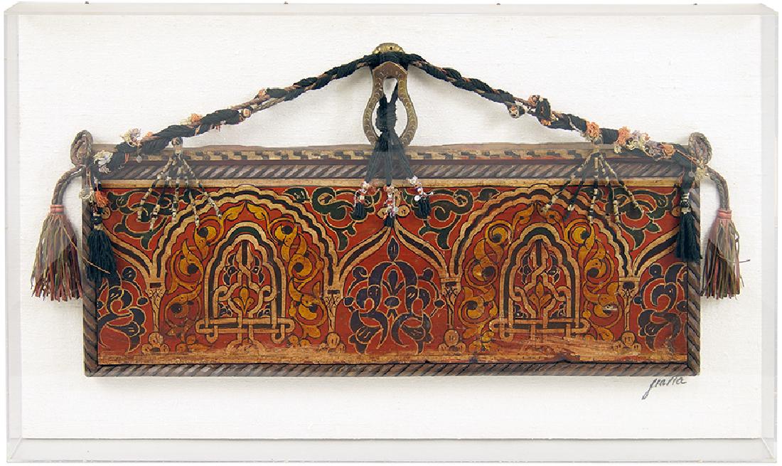 A Moroccan Hand Painted Wood Fragment. (1 of 1)