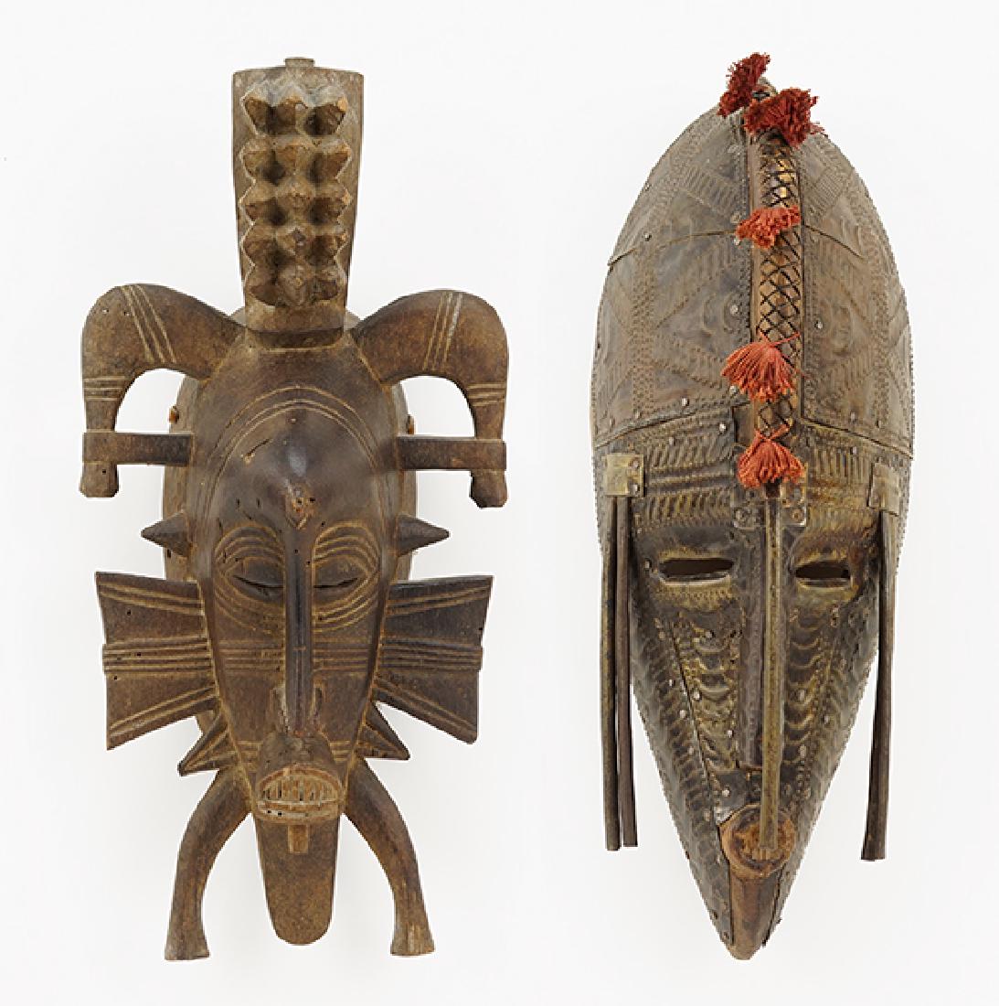 Two African Carved Wood Masks. (1 of 1)