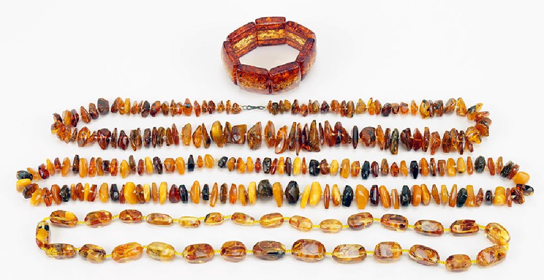 Three Amber Bead Necklaces. (1 of 1)