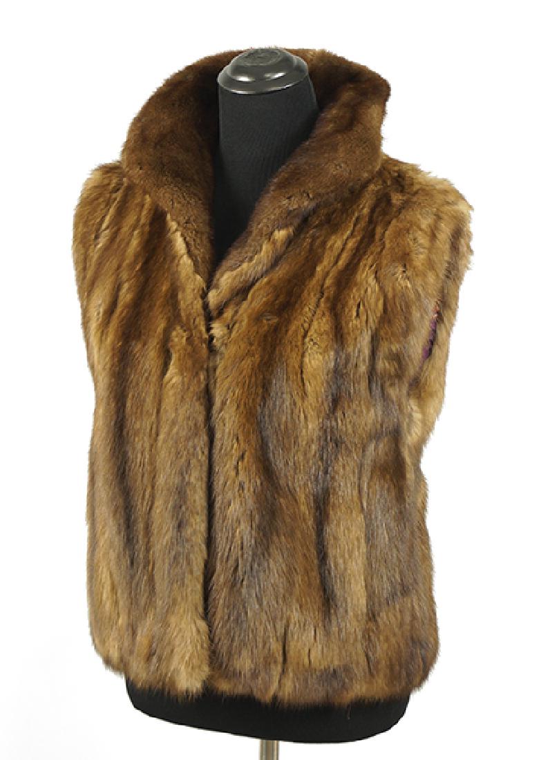 A Sable Vest.: A Sable Vest. With a mink collar and closure lining