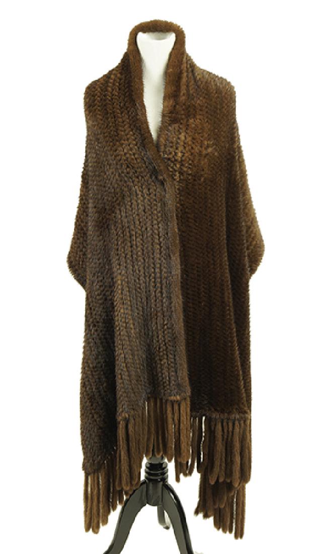 A Quilted Brown Mink Shawl. (1 of 5)
