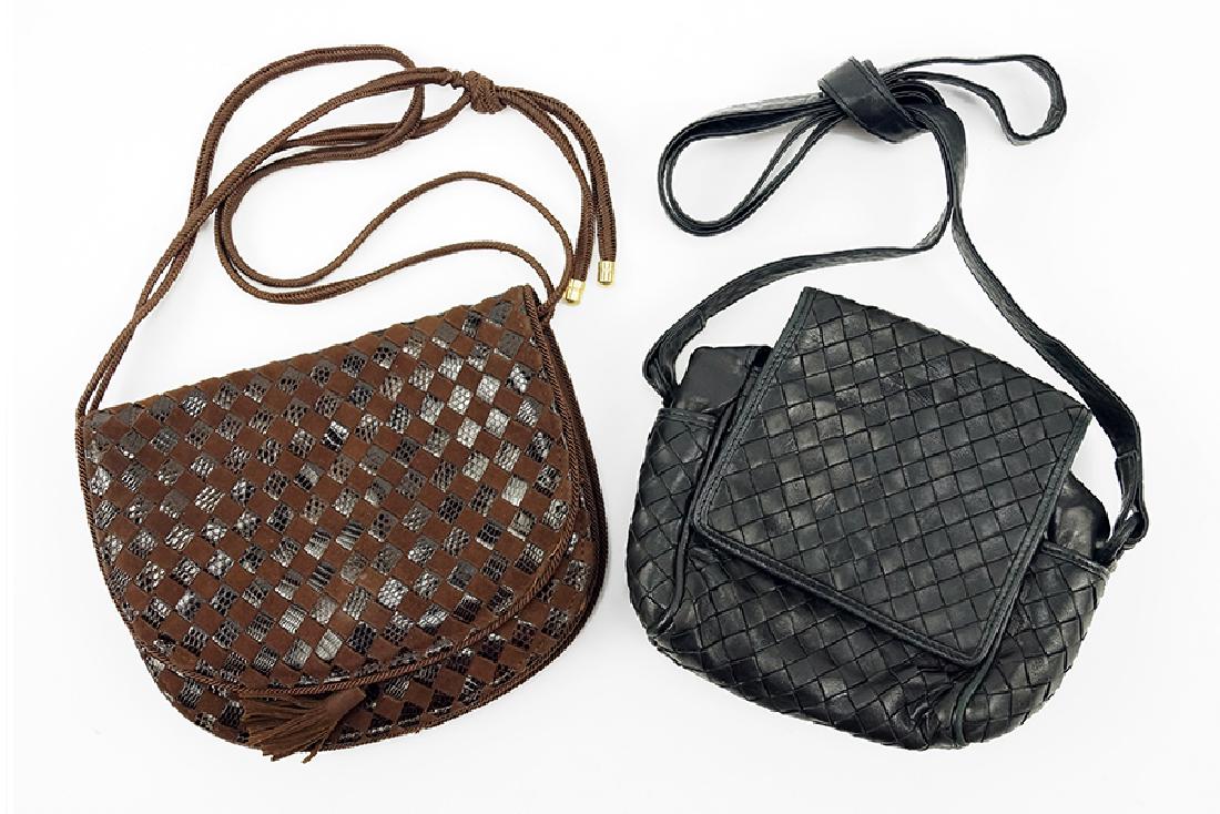 A Bottega Veneta Black Leather Handbag. (1 of 6)