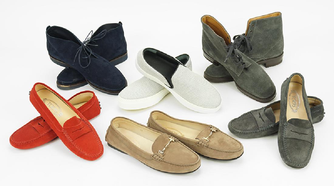 Three Pairs of Lady's Suede Tod's Loafers. (1 of 1)