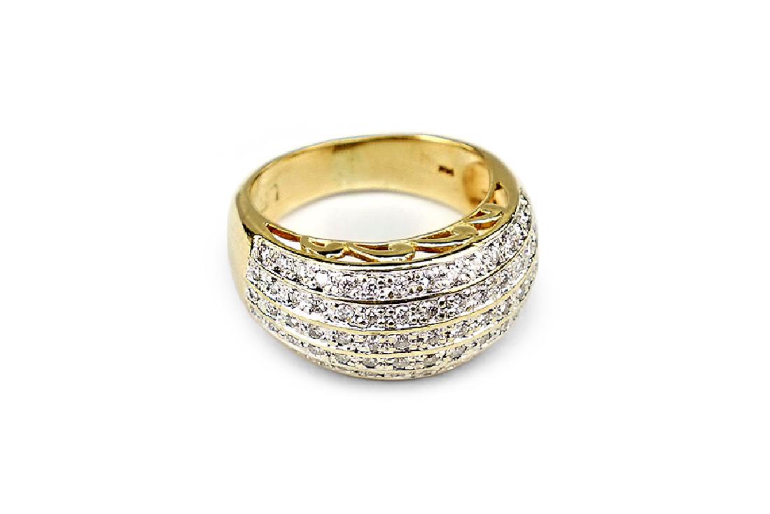 A Diamond and 14 Karat Yellow Gold Ring. (1 of 1)