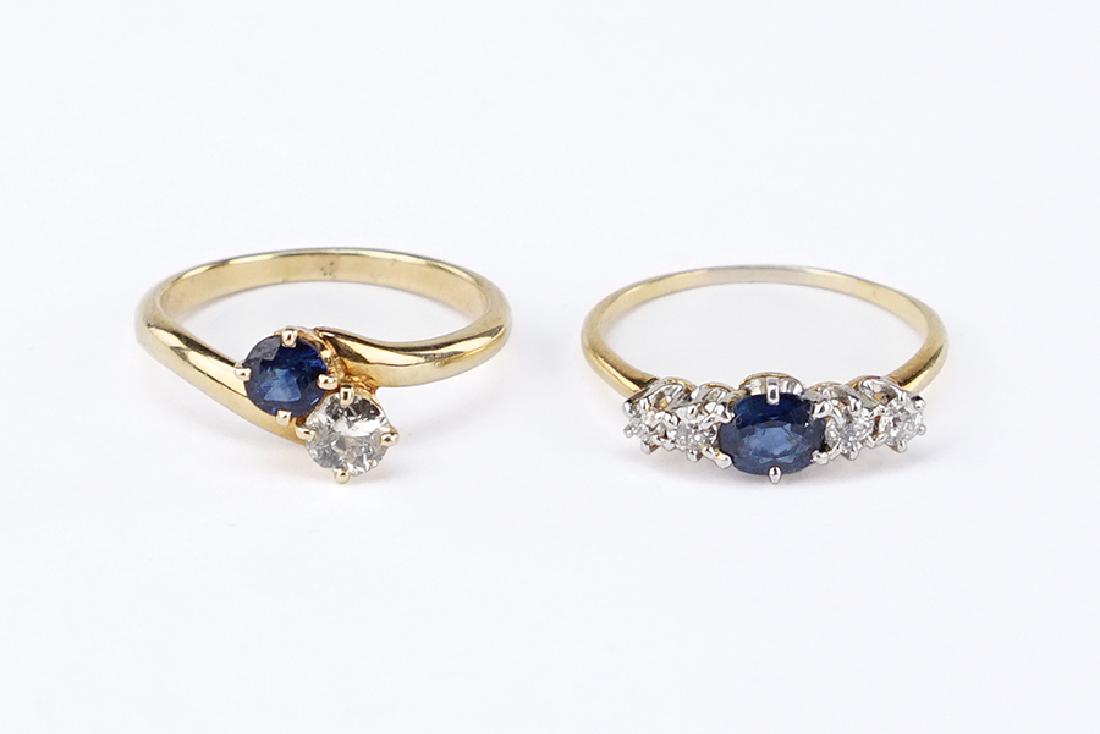 Two Sapphire and Diamond Rings. (1 of 1)