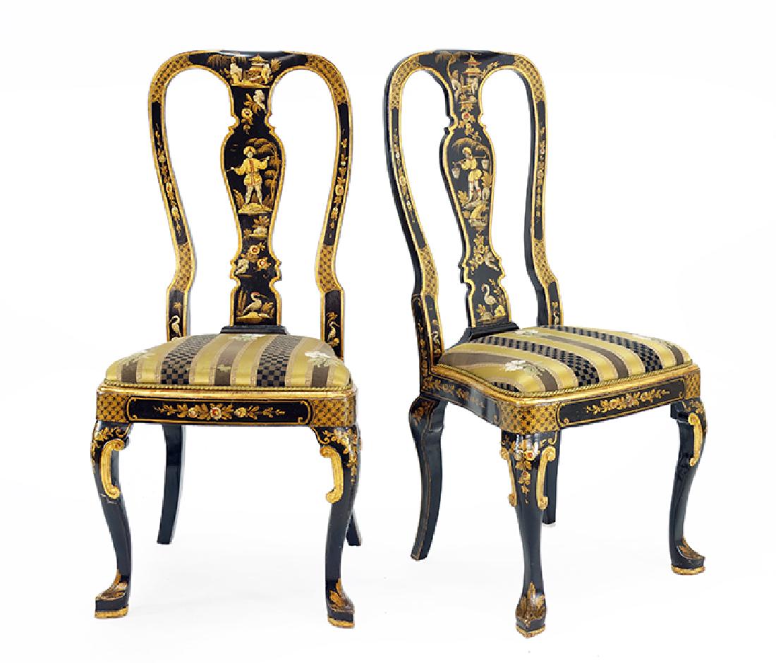 A  Pair Of Chinoiserie Style Side Chairs. (1 of 1)