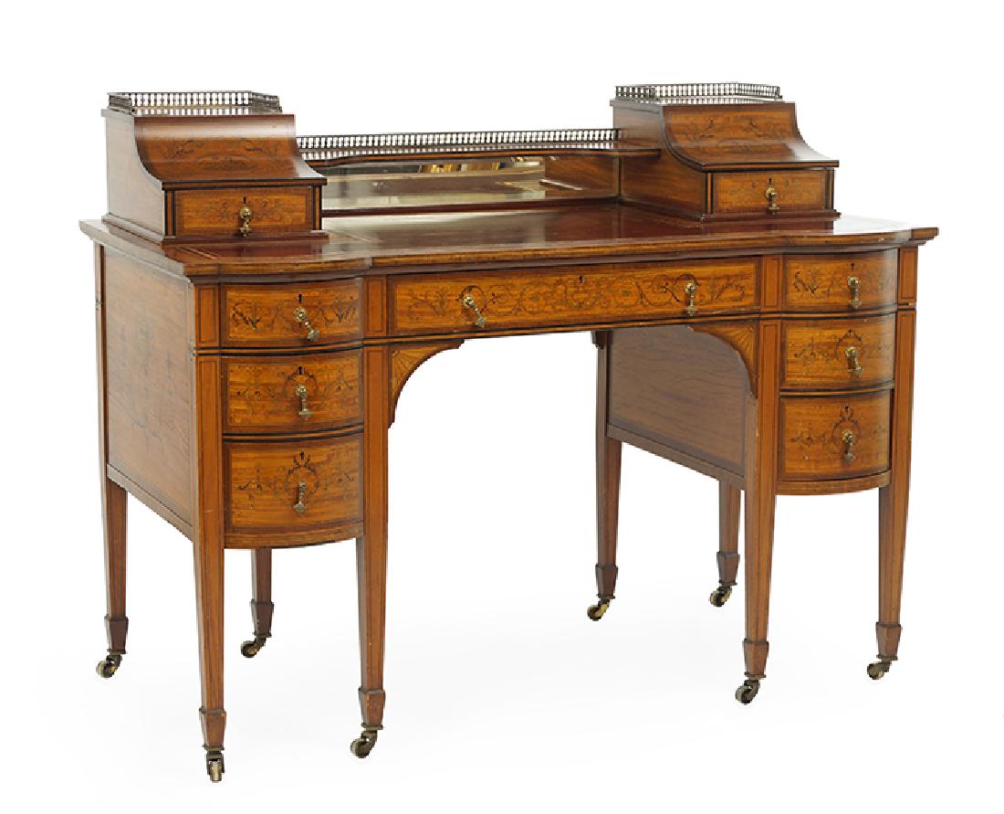 A Hobbs & Co. London Mahogany Carlton House Style Desk. (1 of 1)
