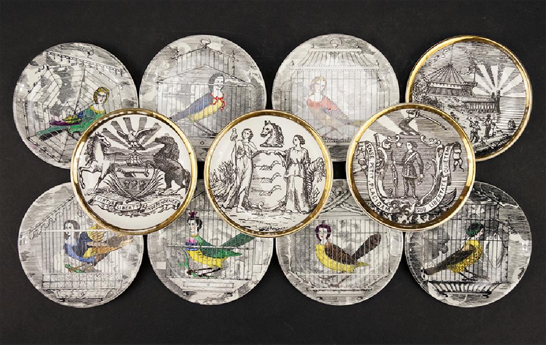 A Collection of Piero Fornasetti Dishes. (1 of 1)