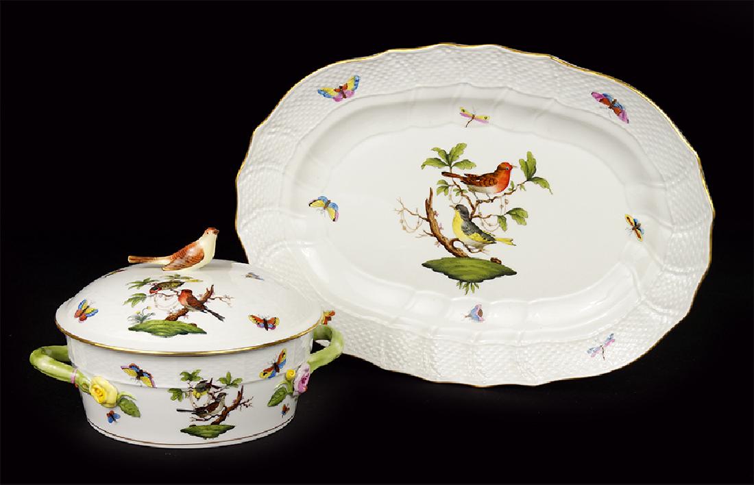 A Herend Porcelain Round Covered Vegetable Dish. (1 of 1)