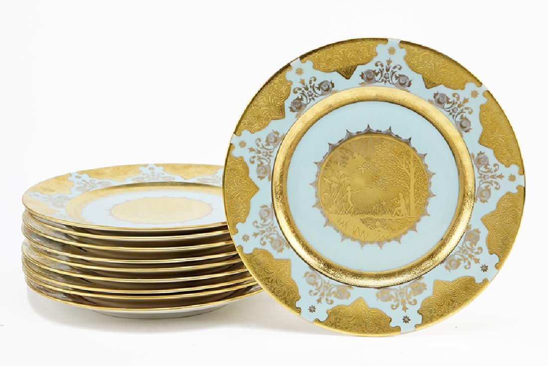 A Set of Nine German Carlsbad Gilt Porcelain Plates. (1 of 1)
