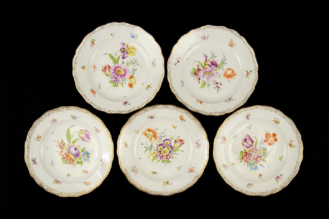 A Set Of Five Meissen Porcelain Plates. (1 of 1)