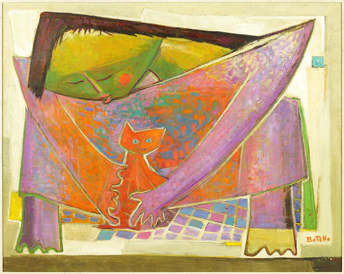 Angel Botello (Puerto Rican, 1913-1986) Girl with Cat. (1 of 7)