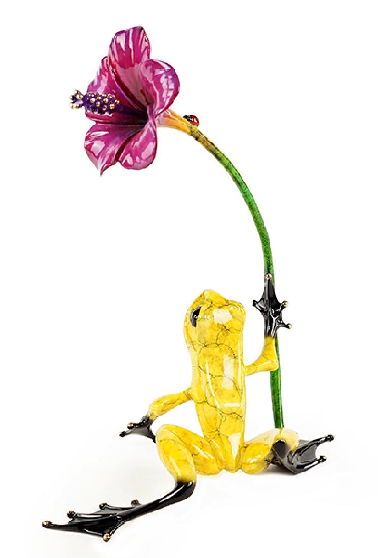 Tim Cotterill (British, 1950) Frog with Hibiscus. (1 of 2)
