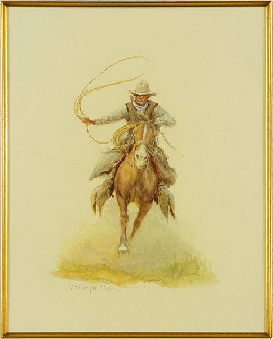 Olaf Wieghorst (American, 1899-1988) Cowboy With Reata. (1 of 3)