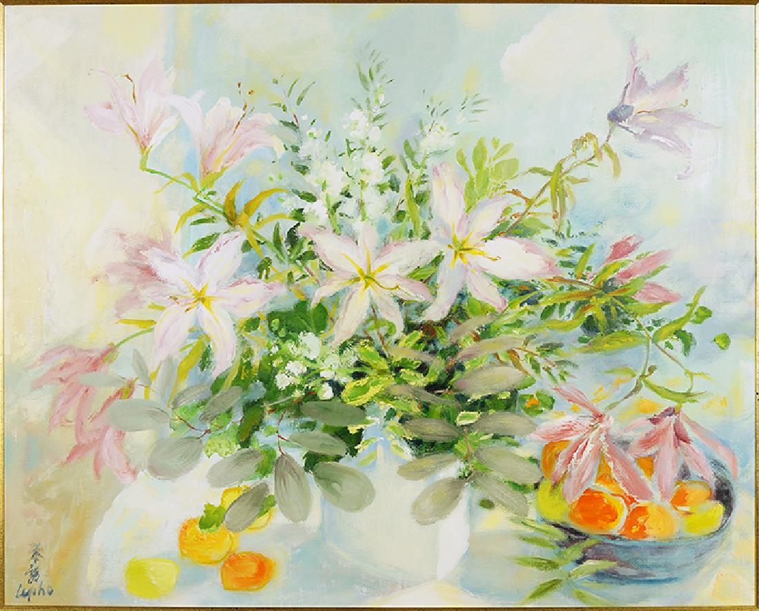 Le Pho (Vietnamese/French, 1907-2001) Les Lys Roses. (1 of 9)